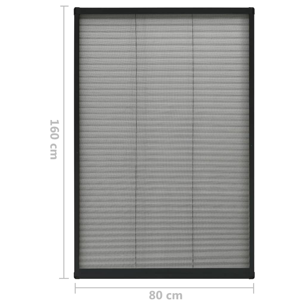 Zanzariera Plissettata Finestre Alluminio Antracite 120x120 cm | homemem39