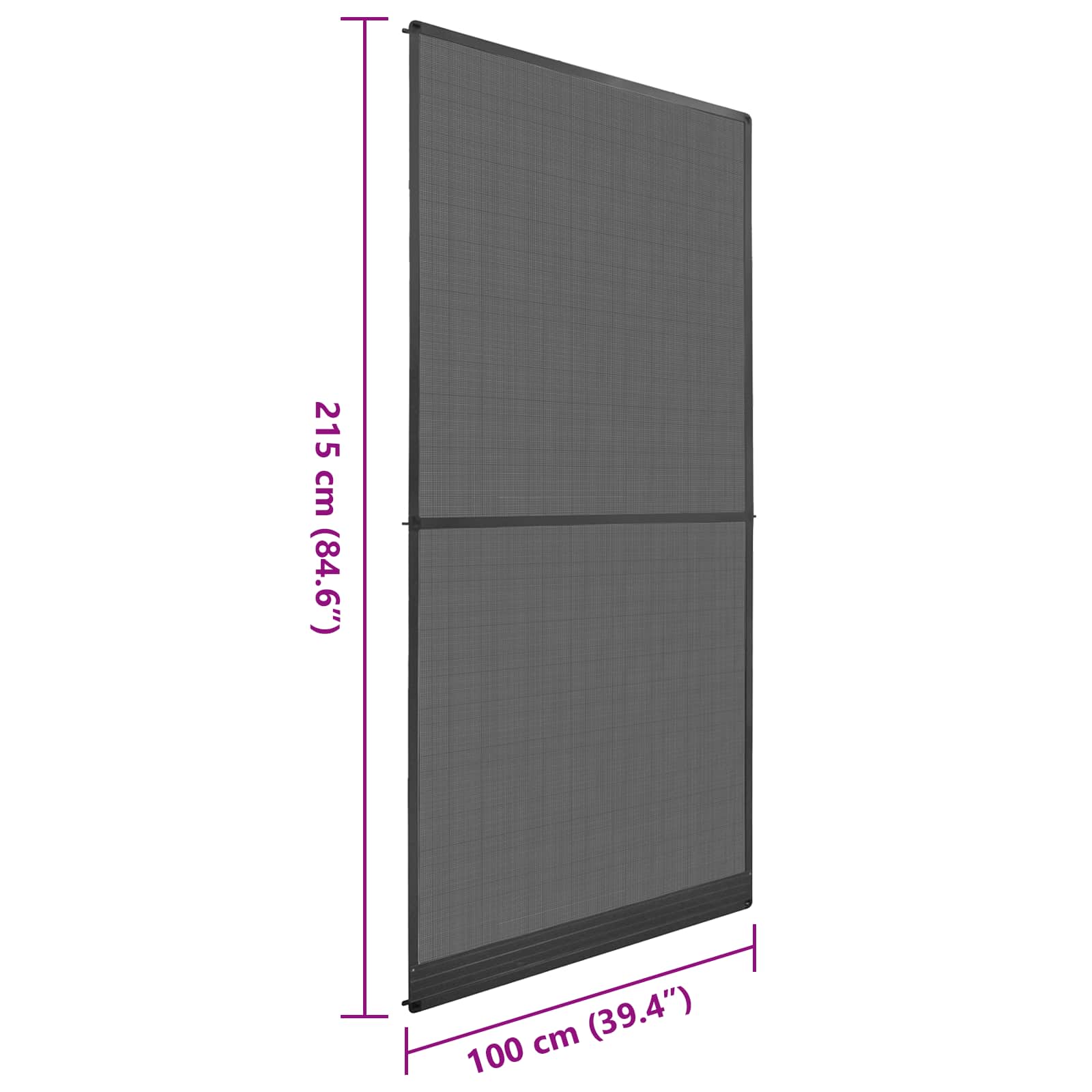 Schermo Insetti a Battente Antracite e Nero 100 x 215 cm | homemem39