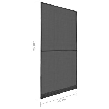 Schermo Insetti a Battente Antracite e Nero 120 x 240 cm | homemem39