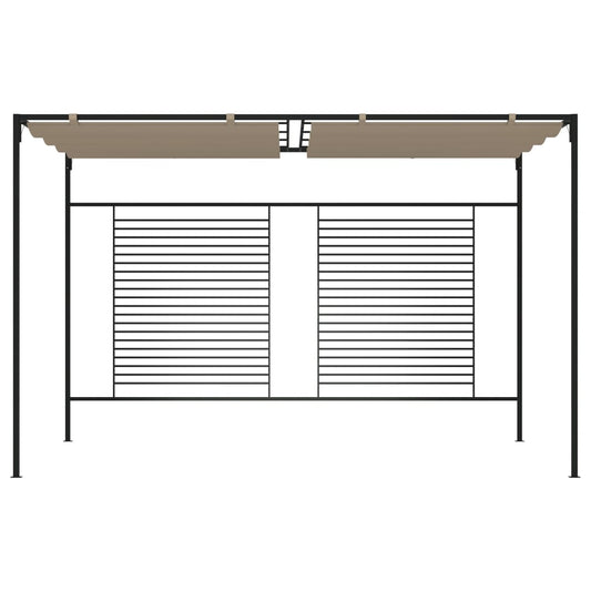 Gazebo con Tetto Retrattile 3x4x2,3 m Grigio Talpa 180 g/m² - homemem39