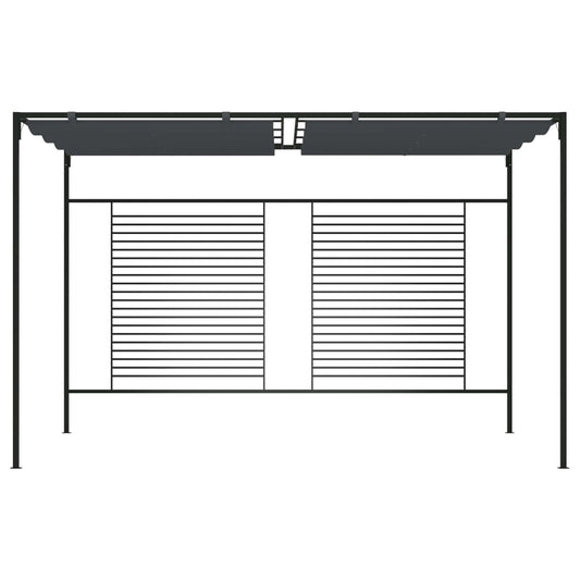 Gazebo con Tetto Retrattile 4x3x2,3 m Antracite 180 g/m² | homemem39