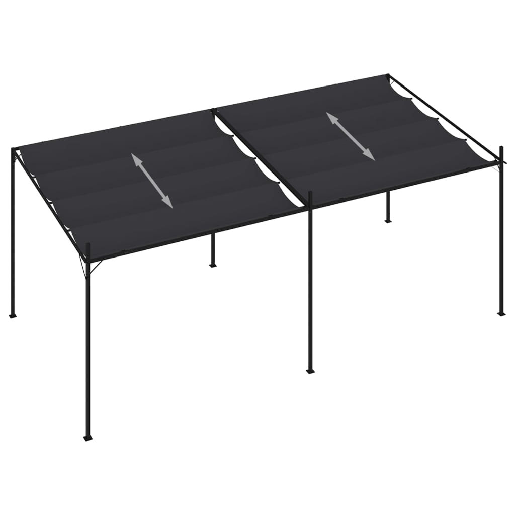 Gazebo con Tetto Retrattile 600x300x233 cm Antracite | homemem39