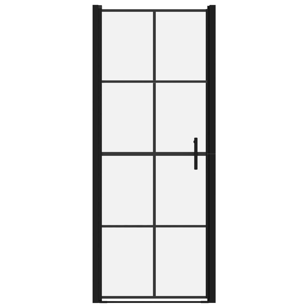 Porta per Doccia in Vetro Temperato 91x195 cm Nera
