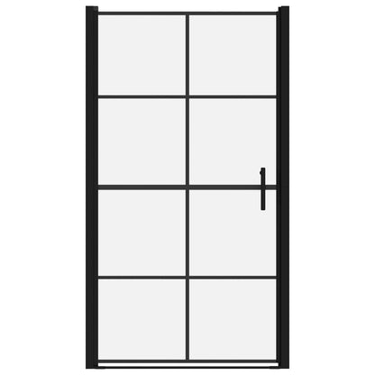 Porta per Doccia in Vetro Temperato 100x178 cm Nera - homemem39