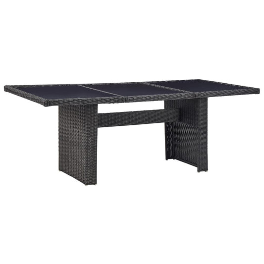 Set da Pranzo da Giardino 9 pz in Polyrattan Nero