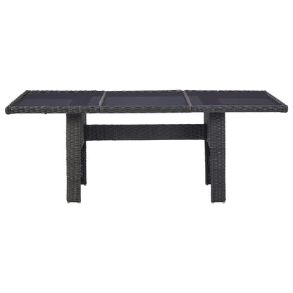 Set da Pranzo da Giardino 9 pz in Polyrattan Nero
