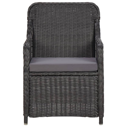 Set da Pranzo da Giardino 9 pz in Polyrattan Nero