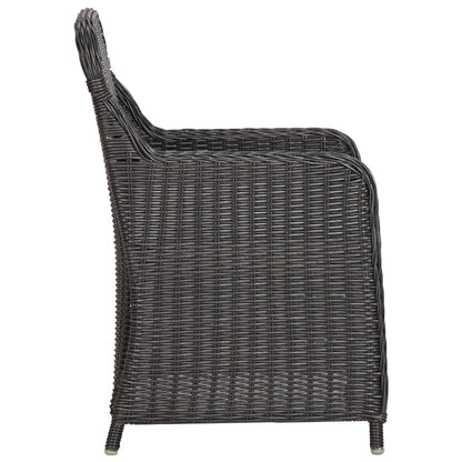 Set da Pranzo da Giardino 9 pz in Polyrattan Nero