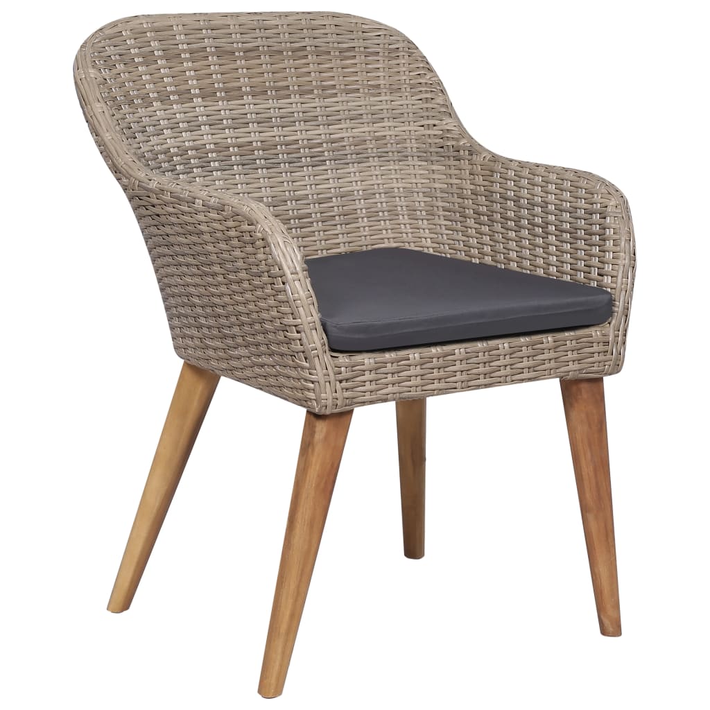 Set da Pranzo da Giardino 7 pz con Cuscini in Polyrattan - homemem39