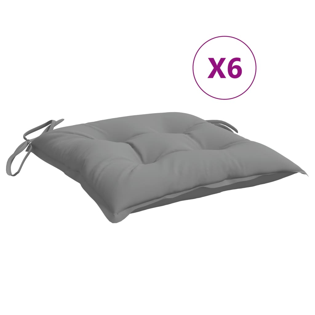Cuscini per Sedia 6 pz Grigi 40x40x7 cm in Tessuto Oxford | homemem39