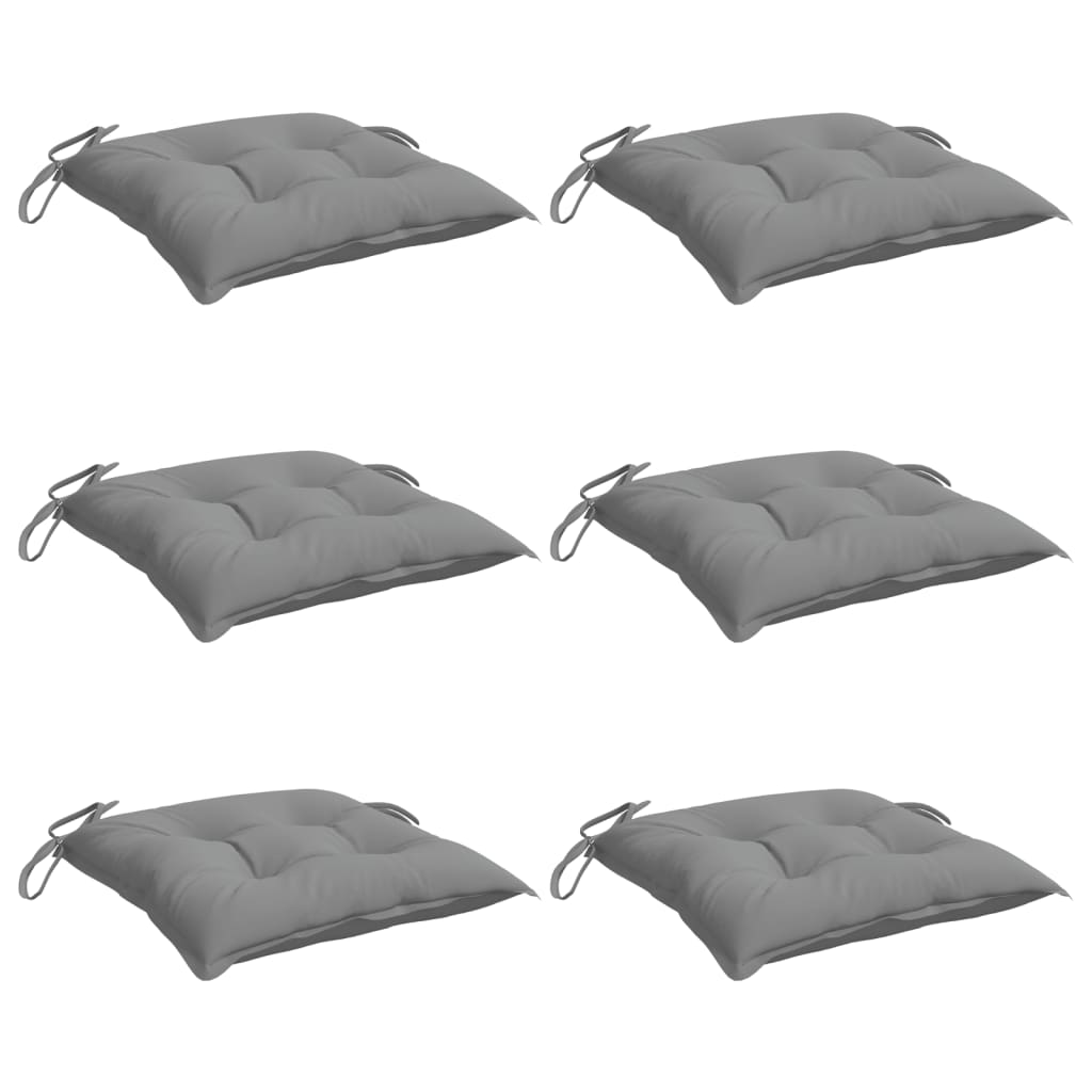 Cuscini per Sedia 6 pz Grigi 40x40x7 cm in Tessuto Oxford | homemem39