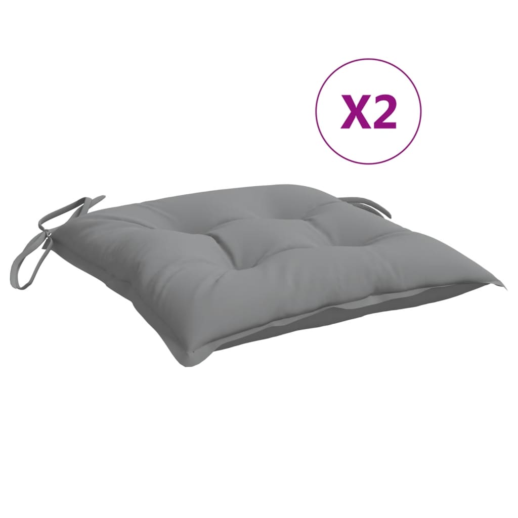 Cuscini per Sedia 2 pz Grigi 50x50x7 cm Tessuto Oxford | homemem39
