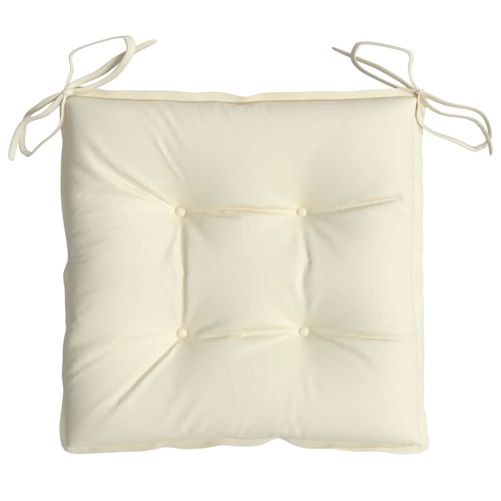 Cuscini per Sedia 2 pz Bianco Crema 50x50x7cm in Tessuto Oxford | homemem39