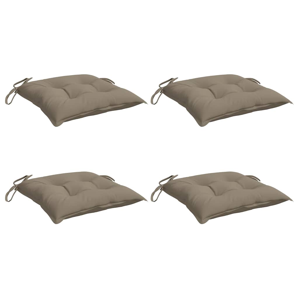 Cuscini per Sedia 4 pz Tortora 50x50x7 cm Tessuto Oxford