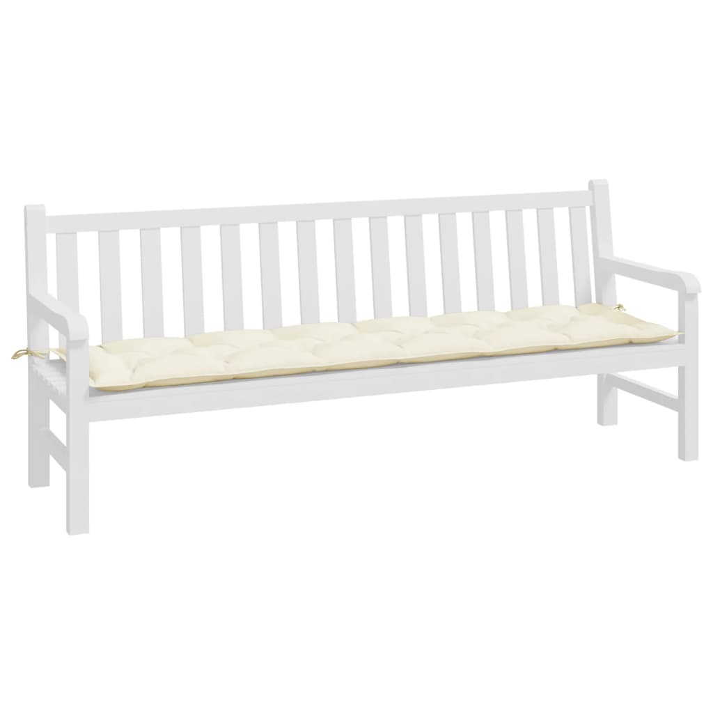 Cuscino per Panca Bianco Crema 200x50x7 cm in Tessuto Oxford | homemem39