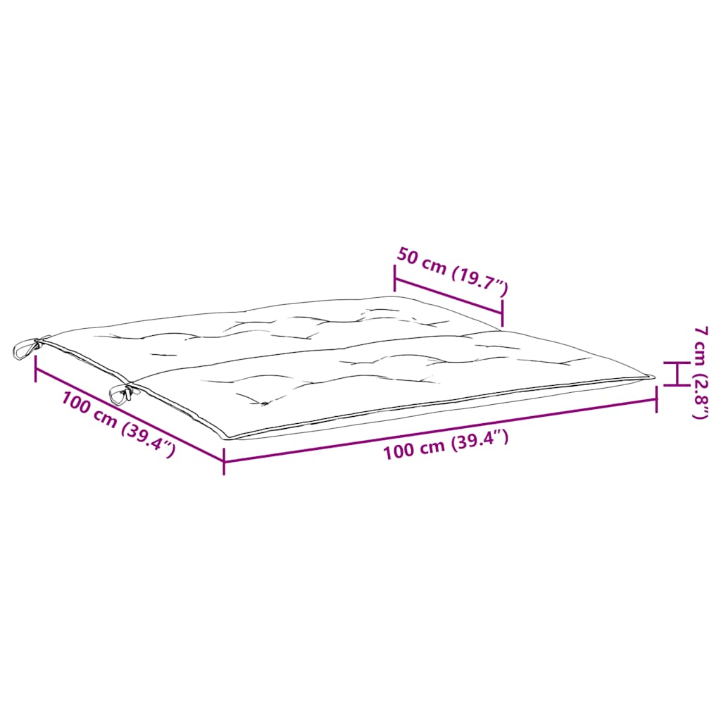 Cuscino per Panca Rosso 100x(50+50)x7cm in Tessuto Oxford | homemem39