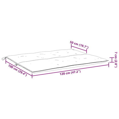 Cuscino per Panca Antracite 120x(50+50)x7cm in Tessuto Oxford - homemem39