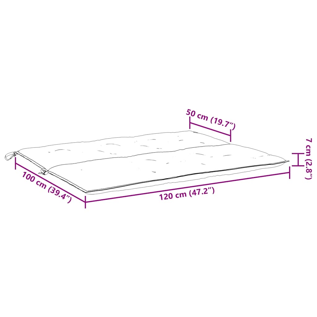 Cuscino per Panca Grigio 120x(50+50)x7cm in Tessuto Oxford - homemem39