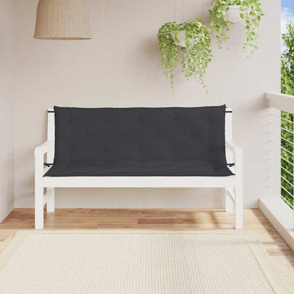Cuscino per Panca Nero 150x(50+50)x7cm in Tessuto Oxford | homemem39