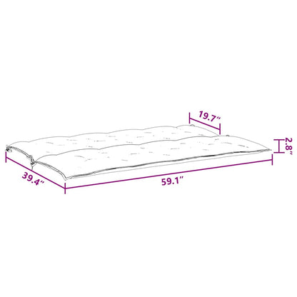 Cuscino per Panca Nero 150x(50+50)x7cm in Tessuto Oxford | homemem39