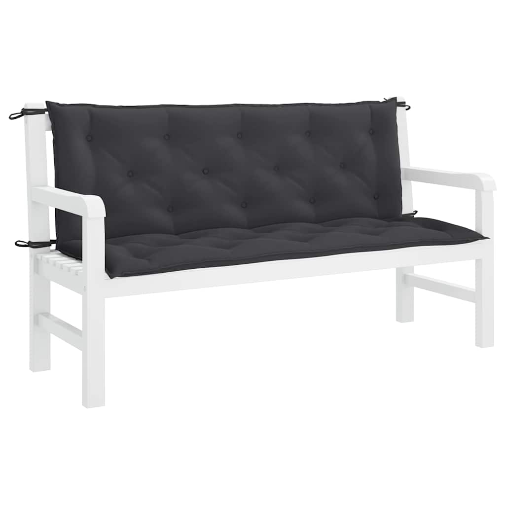 Cuscino per Panca Nero 150x(50+50)x7cm in Tessuto Oxford | homemem39