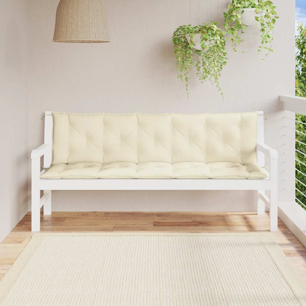 Cuscino per Panca Bianco Crema 180x(50+50)x7 cm Tessuto Oxford - homemem39