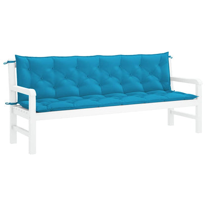 Cuscini per Panca 2 pz Azzurri 200x50x7 cm in Tessuto Oxford