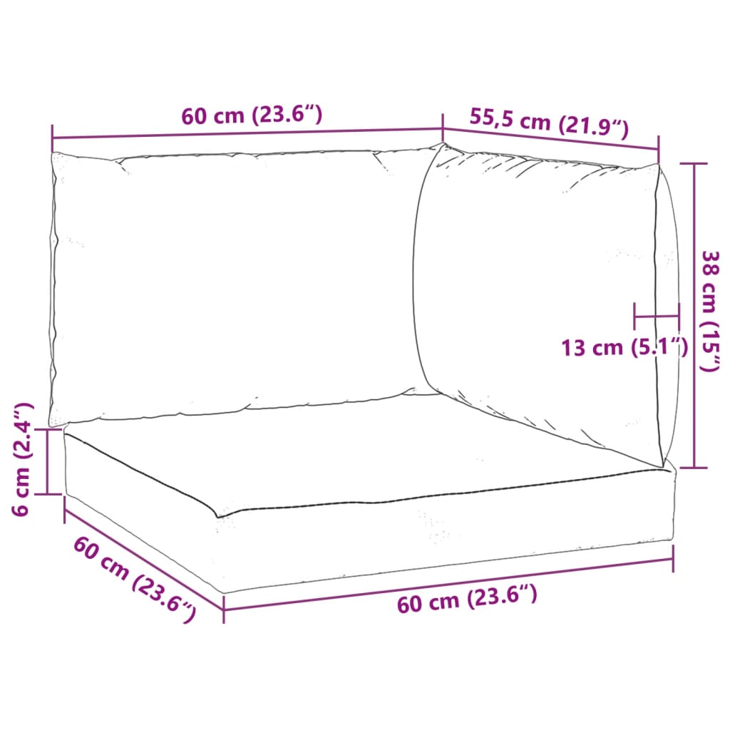 Cuscini per Pallet 3 pz Rossi in Tessuto Oxford - homemem39