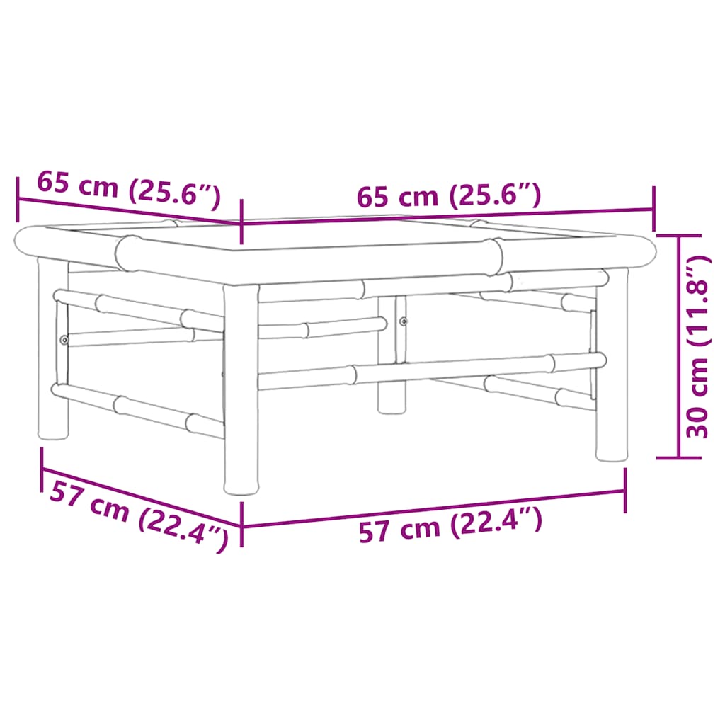Tavolo da Giardino 65x65x30 cm in Bambù