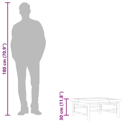 Tavolo da Giardino 65x65x30 cm in Bambù
