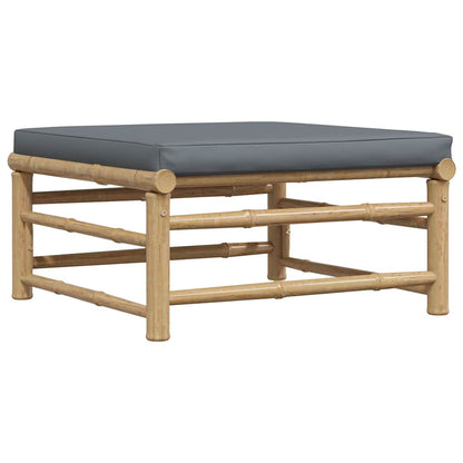 Set Divani da Giardino 3 pz con Cuscini Grigio Scuro in Bambù | homemem39