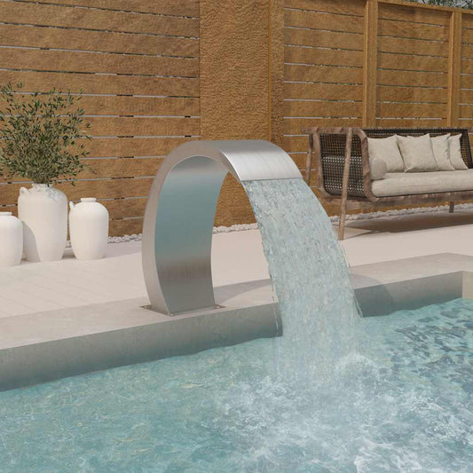 Fontana per Piscina con LED 22x60x70 cm in Acciaio Inox 304 | homemem39