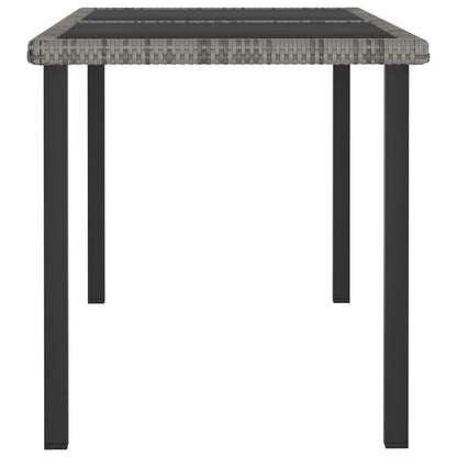 Tavolo da Pranzo da Giardino Grigio 140x70x73 cm in Polyrattan - homemem39