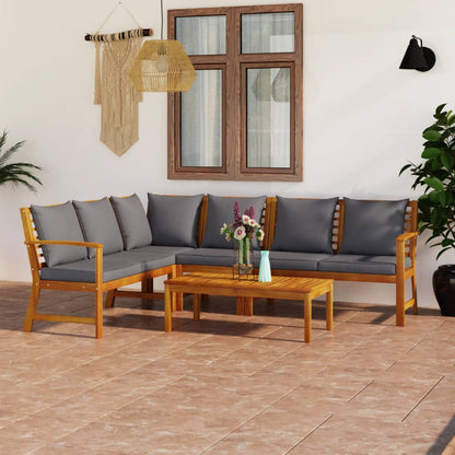Set Divani da Giardino 5 pz con Cuscini in Massello di Acacia - homemem39