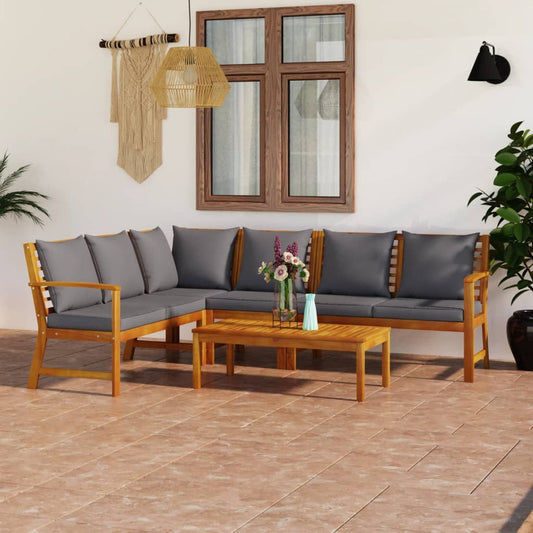 Set Divani da Giardino 5 pz con Cuscini in Massello di Acacia - homemem39