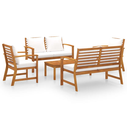 Set Divani da Giardino 5 pz con Cuscini in Legno Acacia - homemem39