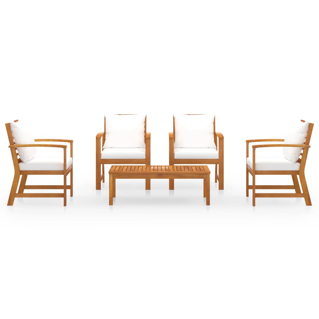 Set Divani da Giardino 5 pz con Cuscini in Massello di Acacia - homemem39