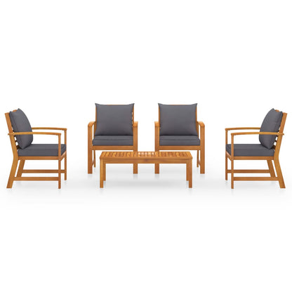 Set Divani da Giardino 5 pz con Cuscini in Massello di Acacia - homemem39