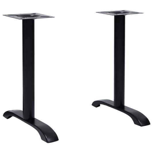 Gambe per Tavolino da Bistrò 2 pz Nero 61x8x72 cm in Ghisa