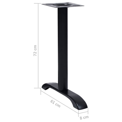 Gambe per Tavolino da Bistrò 2 pz Nero 61x8x72 cm in Ghisa