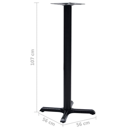 Gamba per Tavolino da Bar Nero 56x56x107 cm in Ghisa