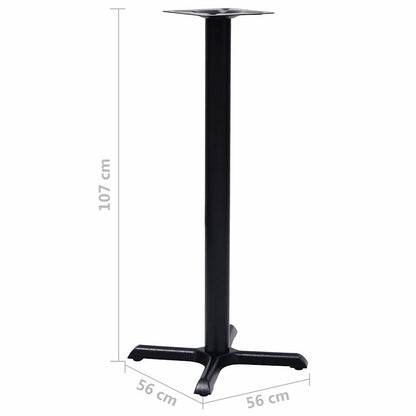 Gamba per Tavolino da Bar Nero 56x56x107 cm in Ghisa