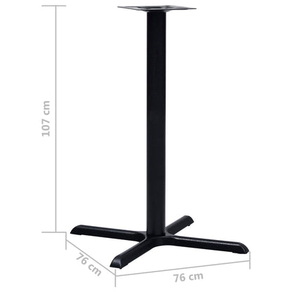 Gamba per Tavolino da Bar Nero 76x76x107cm in Ghisa