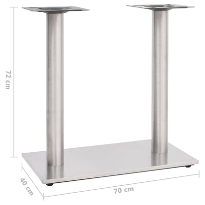 Gamba per Tavolino da Bar Argento 70x40x72 cm in Acciaio Inox