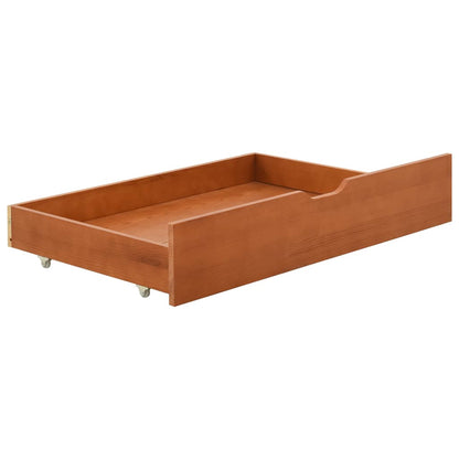 Giroletto con 2 Cassetti Marrone Ambra Legno di Pino 90x200 cm - homemem39