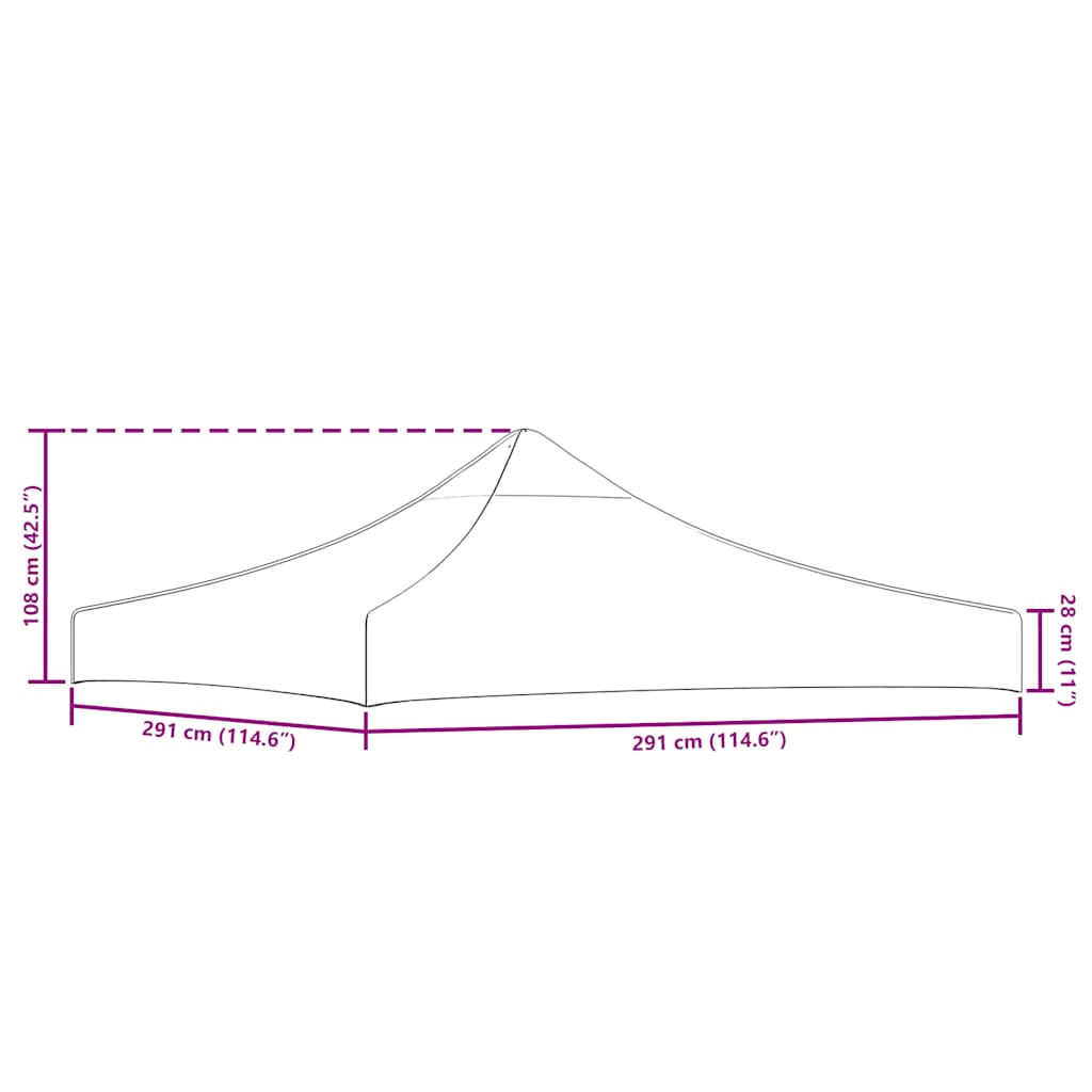 Tetto per Tendone per Feste 3x3 m Beige 270 g/m² - homemem39