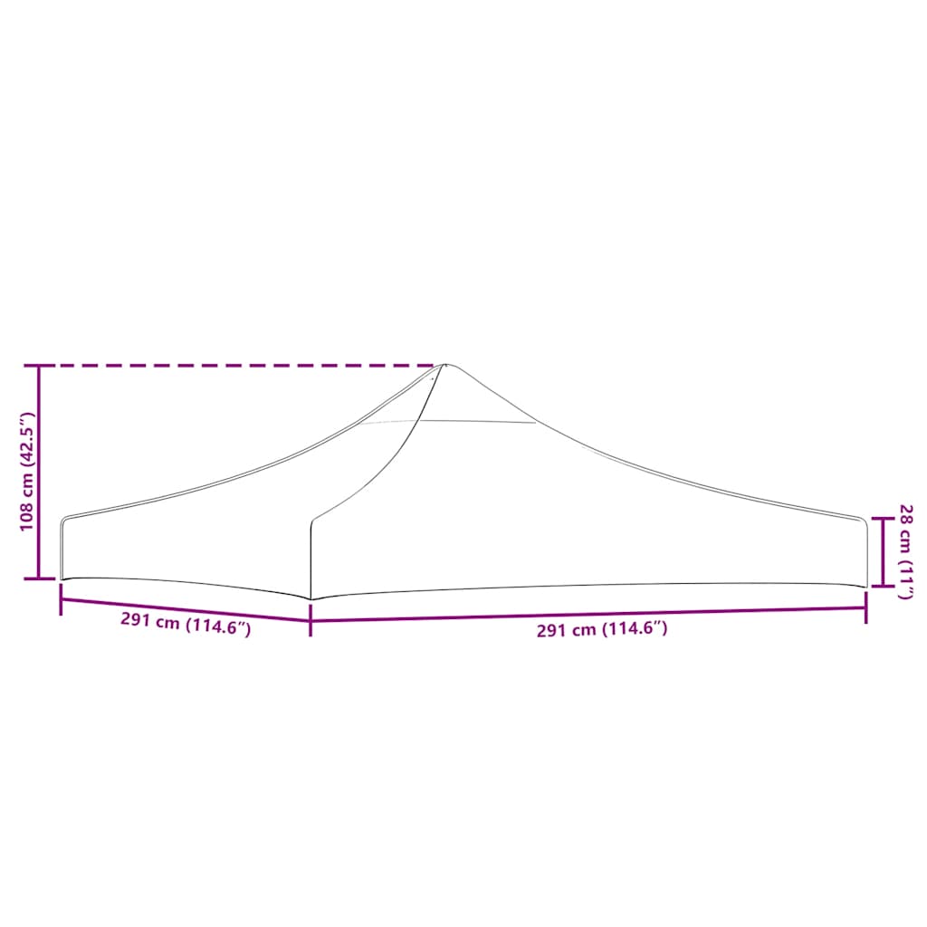Tetto per Tendone per Feste 3x3 m Giallo 270 g/m² - homemem39