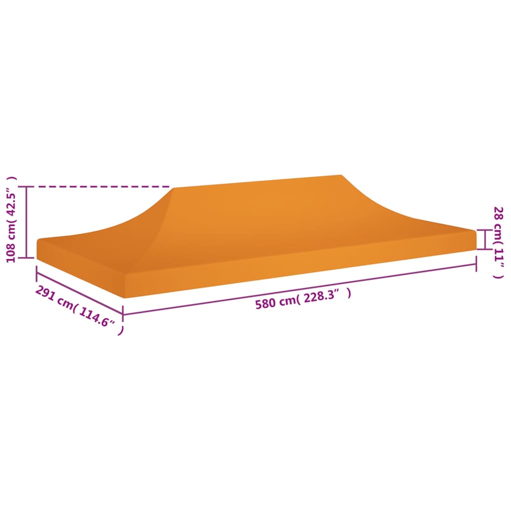 Tetto per Tendone per Feste 6x3 m Arancione 270 g/m² - homemem39