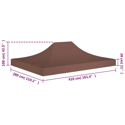 Tetto per Tendone per Feste 4x3 m Marrone 270 g/m² - homemem39