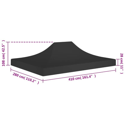 Tetto per Tendone per Feste 4x3 m Nero 270 g/m² - homemem39